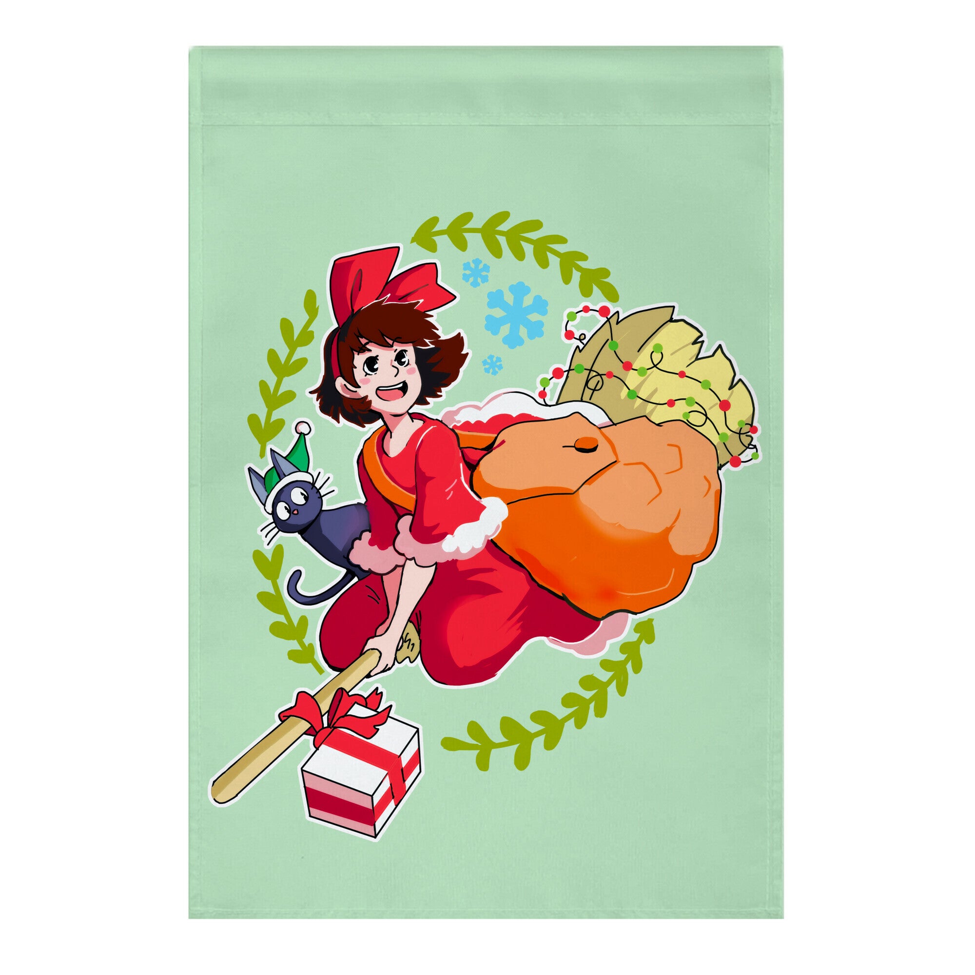 Kiki's Christmas Gift Delivery Garden Flag